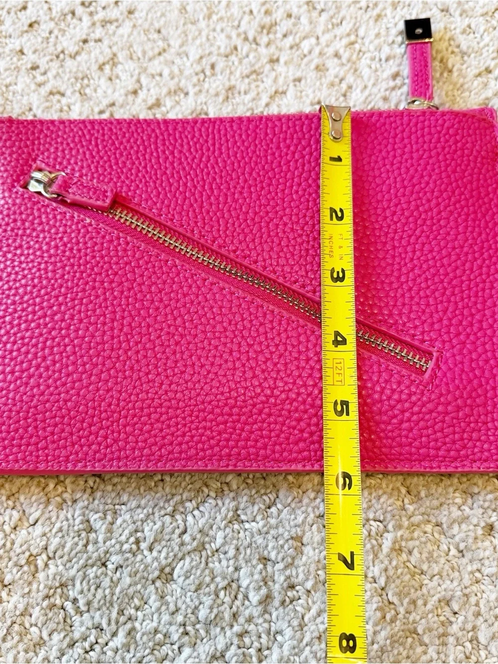 Sondra Roberts Squared Pink Envelope Wristlet Summer Pebbled Faux Leather Vegan